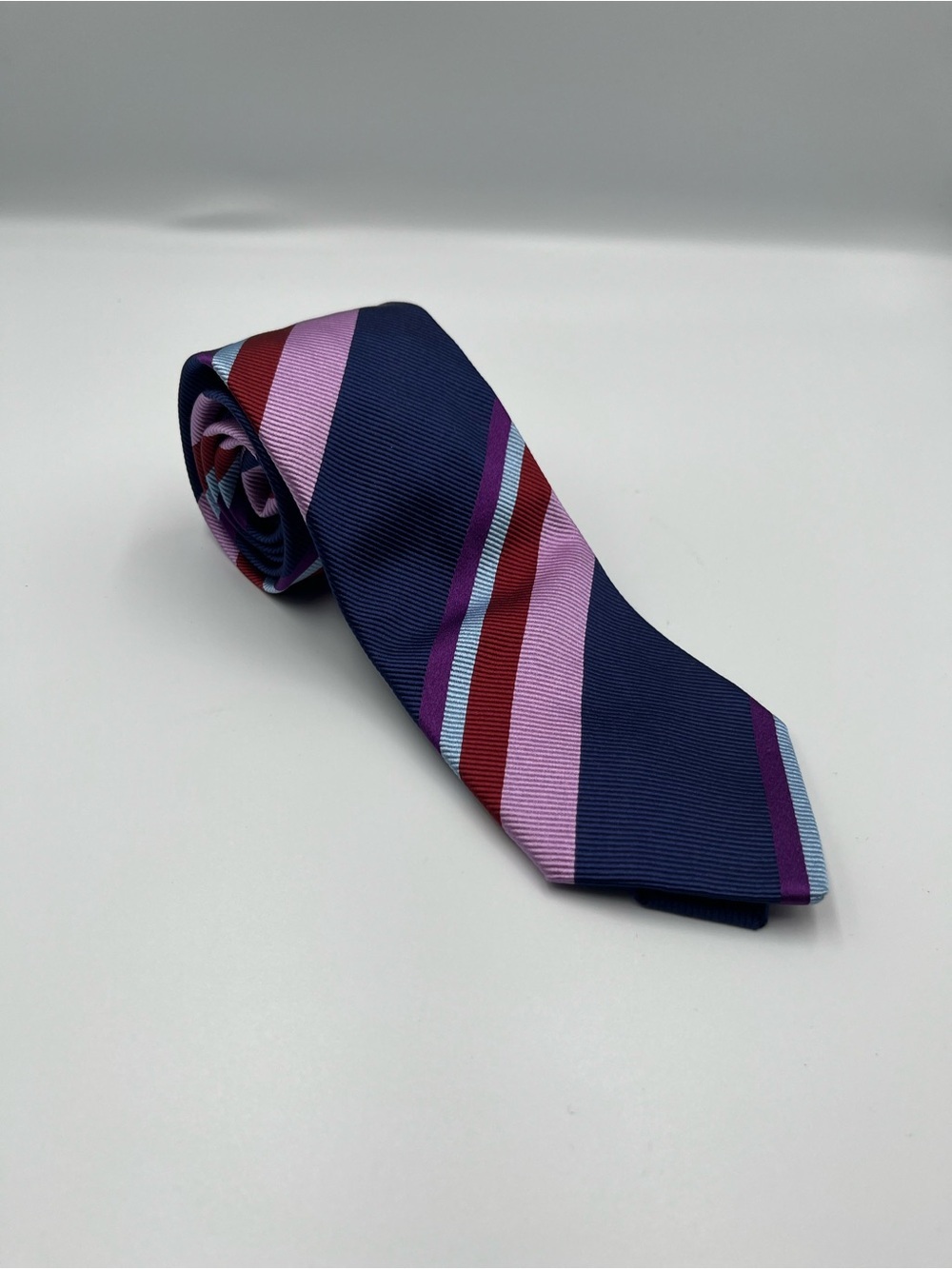 ETRO Milano Men's Silk Cotton Repp Striped Tie Made In Italy